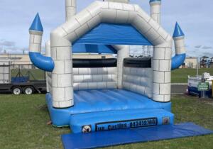 Blue and White Jumping Castle