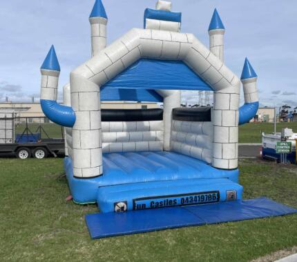 Blue and White Jumping Castle